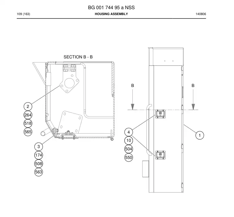 BG00174495a BG 001 744 95a ASSEMBLY DE CARCASA - Sandvik Technical Drawing