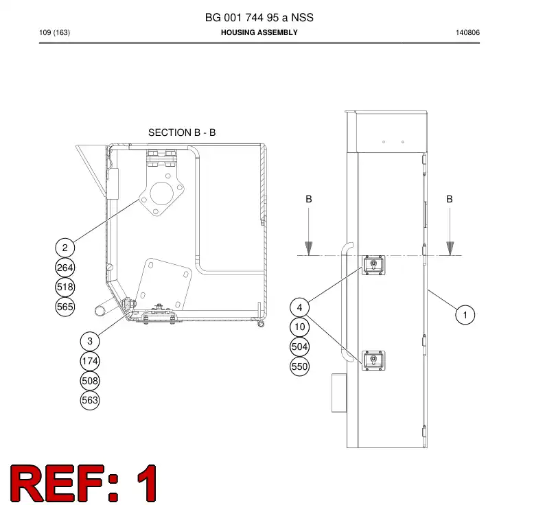 BG00174635a BG 001 746 35a CHASIS - Sandvik Technical Drawing