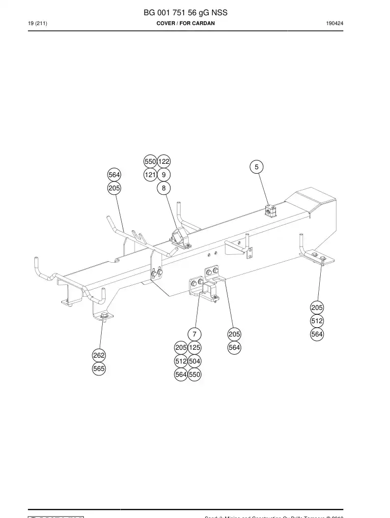 BG00175156g BG 001 751 56g Cover - Sandvik Technical Drawing