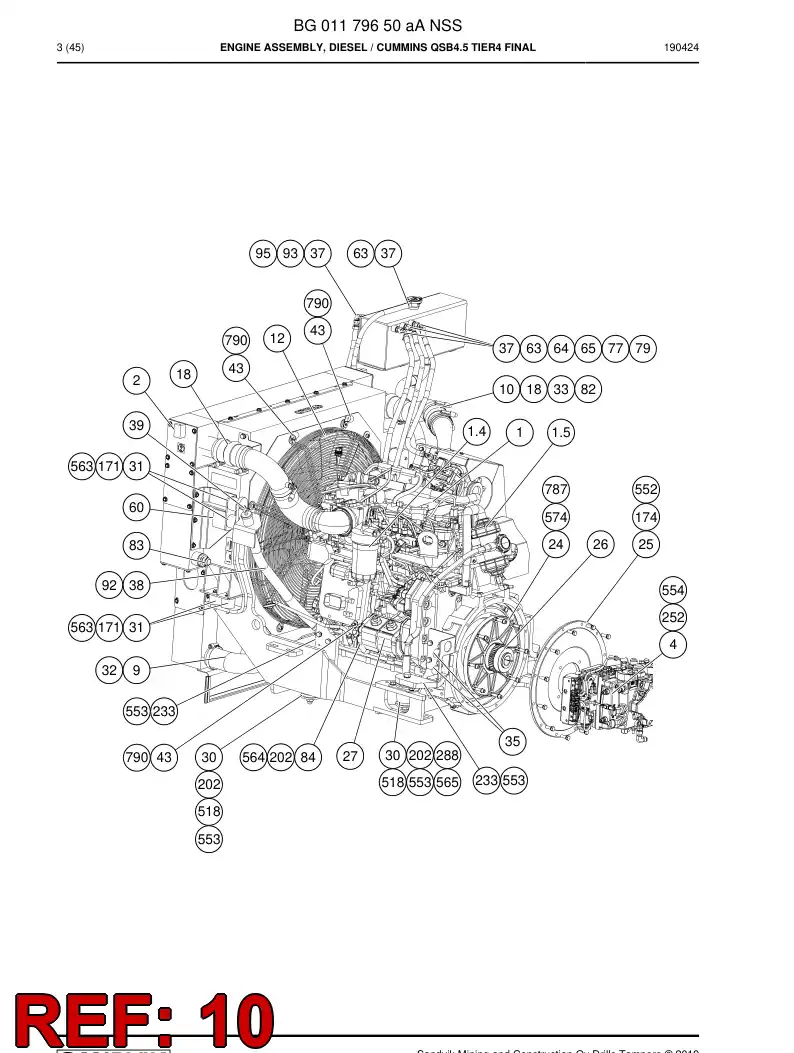 BG00175454b BG 001 754 54b Pipe - Sandvik Technical Drawing