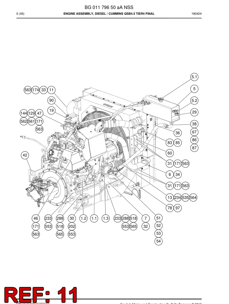 BG00175457b BG 001 754 57b Pipe Assembly - Sandvik Technical Drawing