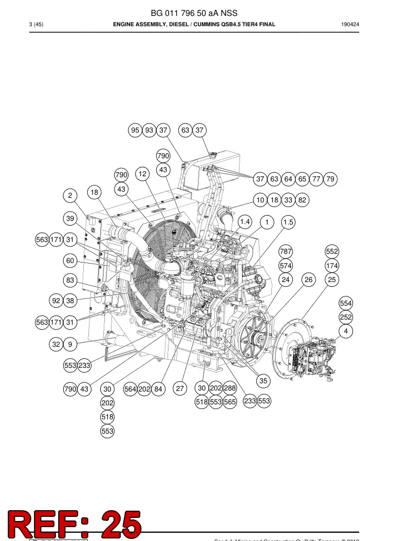 BG00178273c BG 001 782 73c Flange, Mounting - Sandvik Technical Drawing