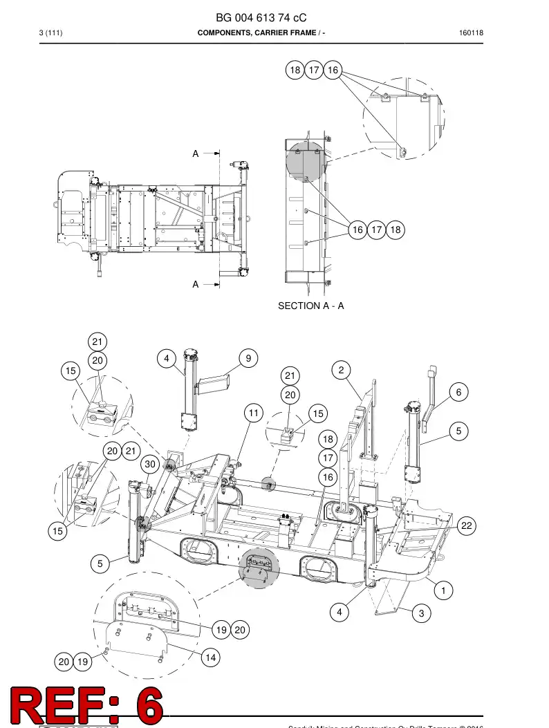 BG00178880a BG 001 788 80a Rack, Drill Steel - Sandvik Technical Drawing