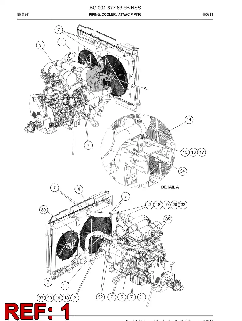 BG00178892b BG 001 788 92b Tube, Cooling - Sandvik Technical Drawing