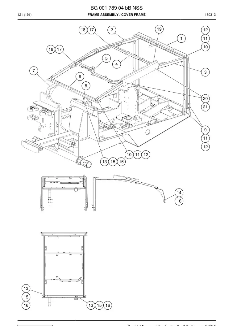 BG00178904b BG 001 789 04b Frame Assembly - Sandvik Technical Drawing