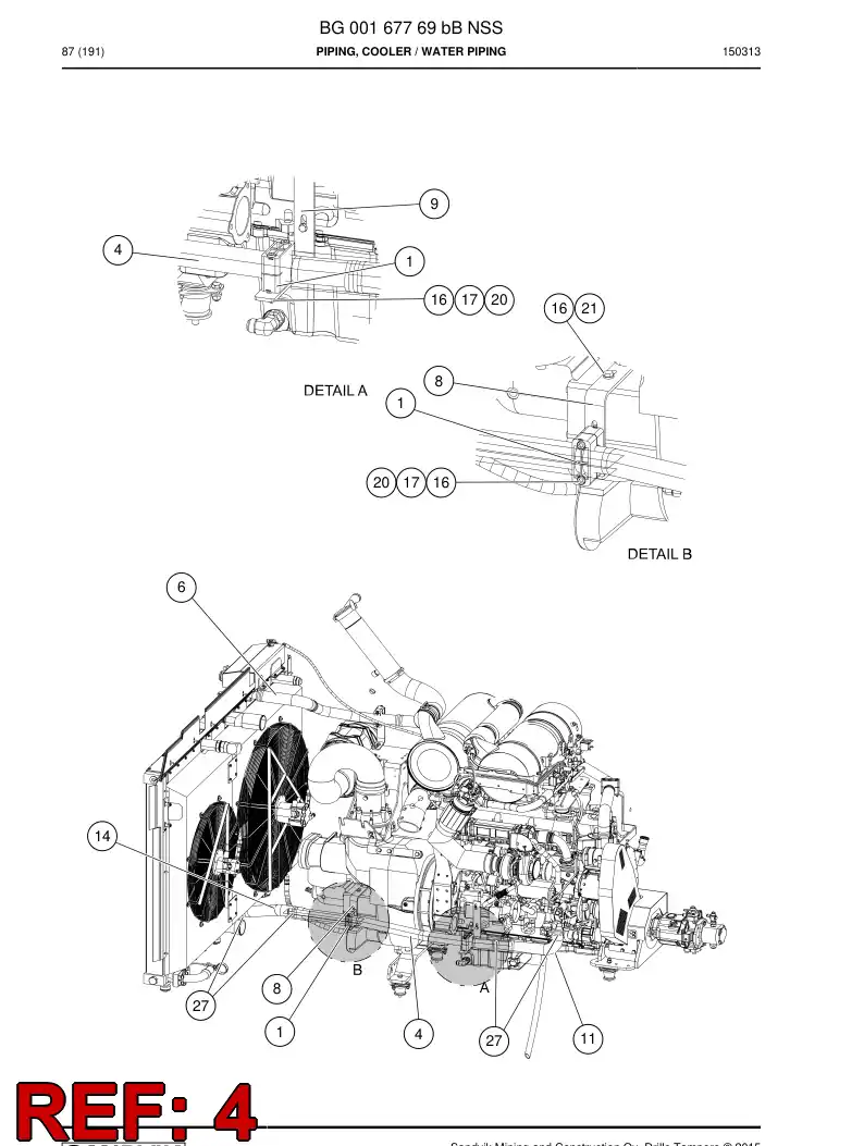 BG00194598b BG 001 945 98b Tube, Cooling - Sandvik Technical Drawing