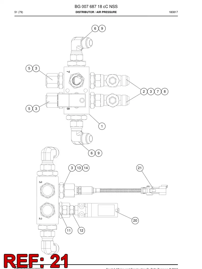 BG00194957a BG 001 949 57a Transducer, Pressure - Sandvik Technical Drawing