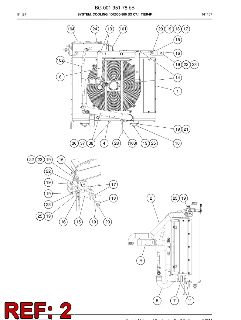 BG00195381a BG 001 953 81a Hose - Sandvik Technical Drawing