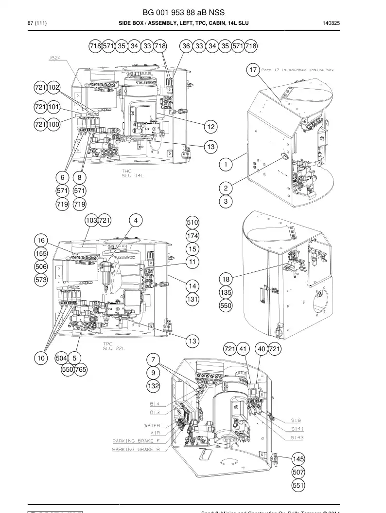 BG00195388a BG 001 953 88a Side Box - Sandvik Technical Drawing