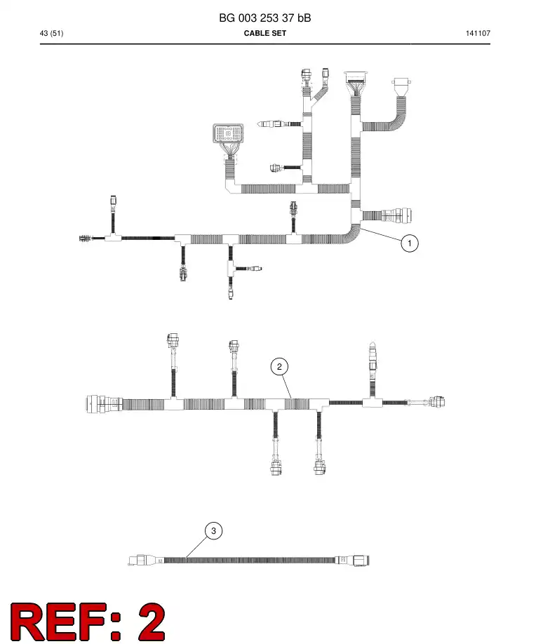 BG00196018a BG 001 960 18a Wiring Harness Assembly - Sandvik Technical Drawing