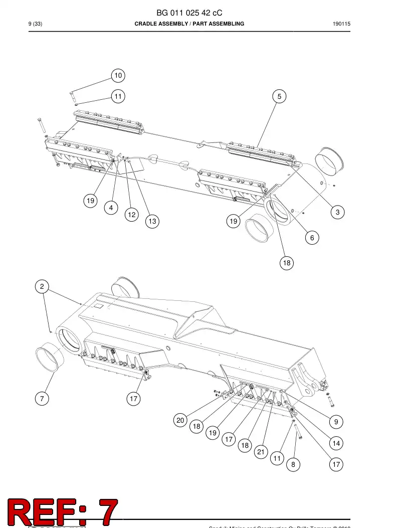 BG00198374a BG 001 983 74a Bearing - Sandvik Technical Drawing