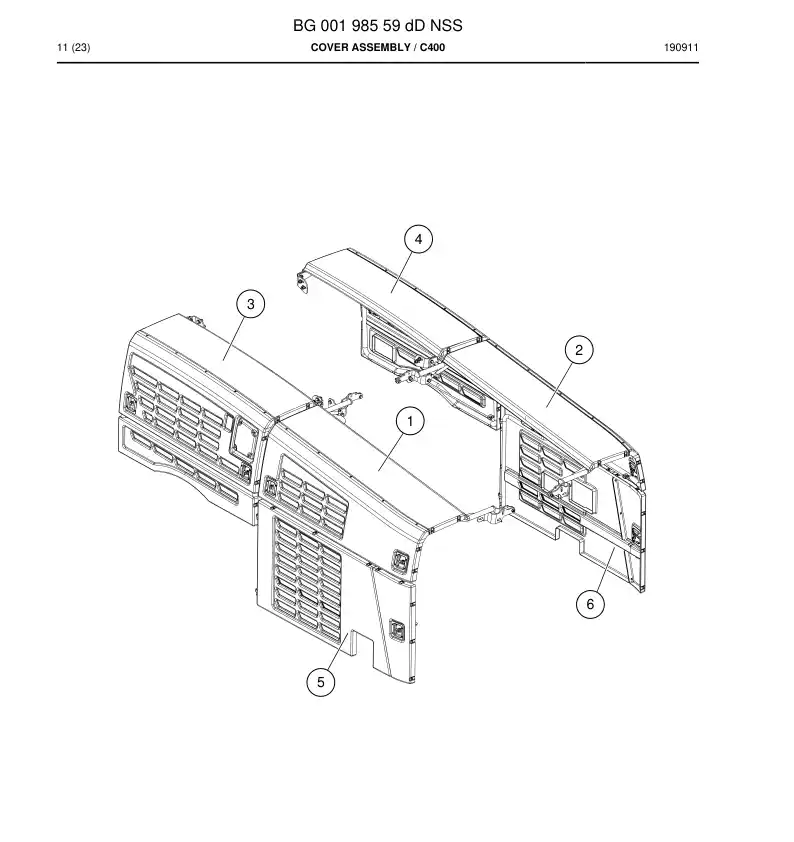 BG00198559d BG 001 985 59d Cover Assembly - Sandvik Technical Drawing