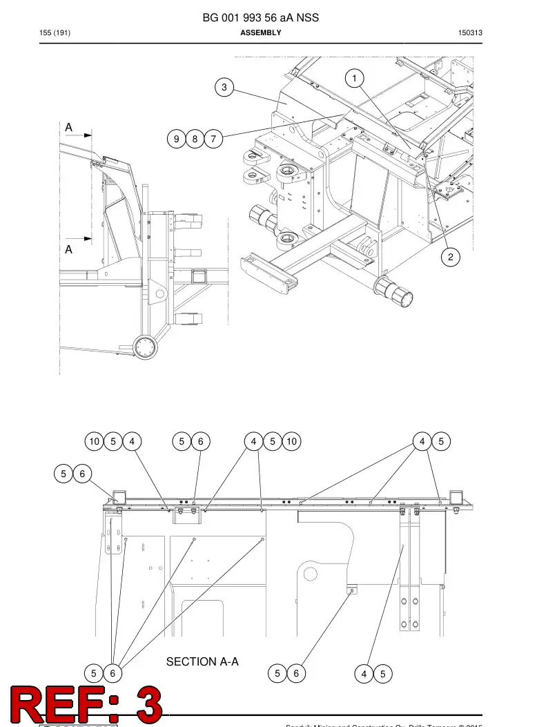 BG00199355b BG 001 993 55b Plate, Front - Sandvik Technical Drawing