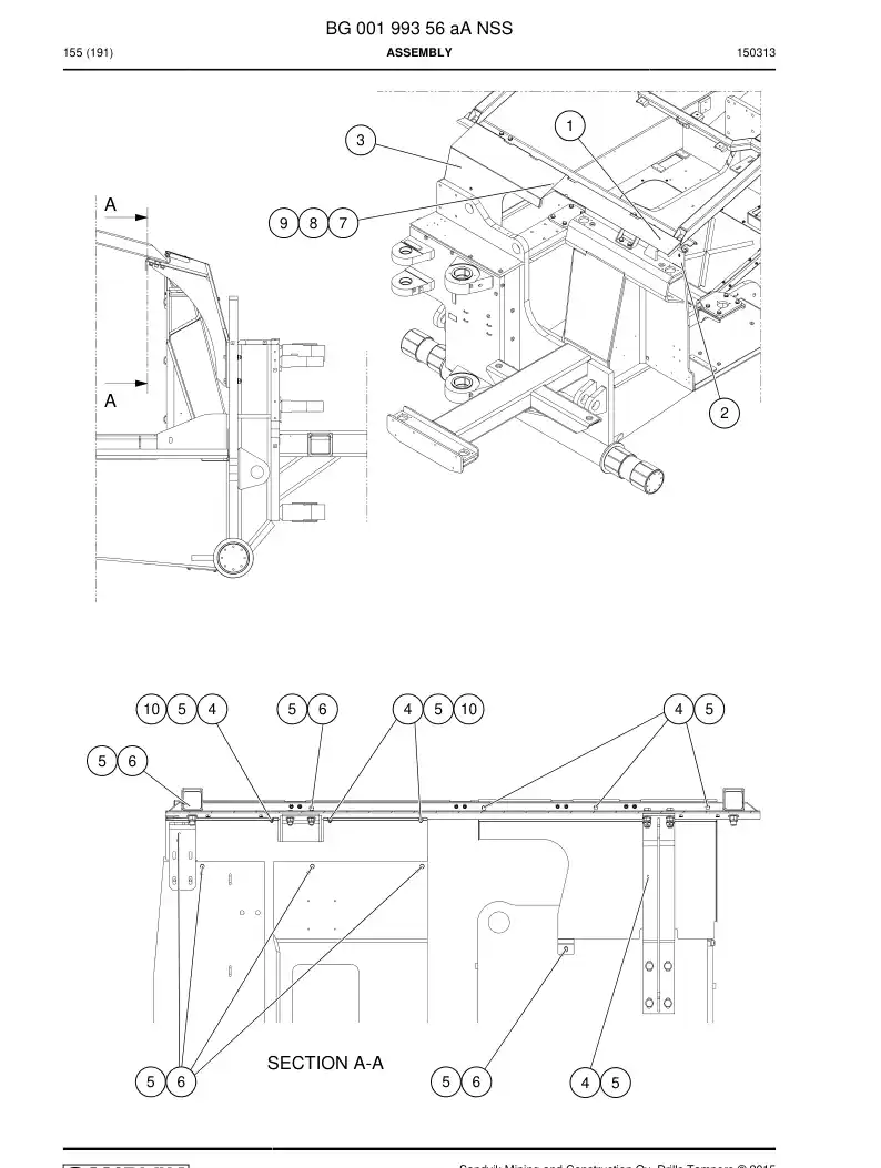 BG00199356a BG 001 993 56a Assembly - Sandvik Technical Drawing