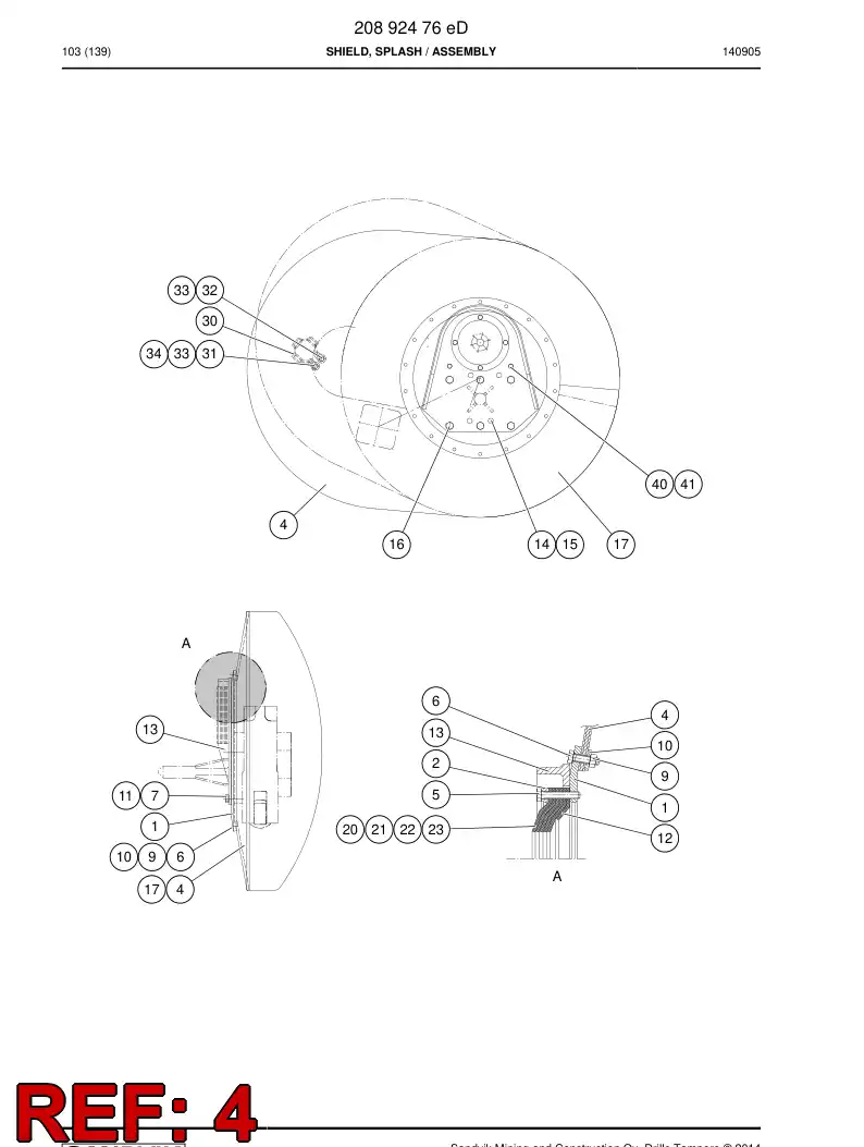 BG00200137a BG 002 001 37a Cover, Rubber - Sandvik Technical Drawing