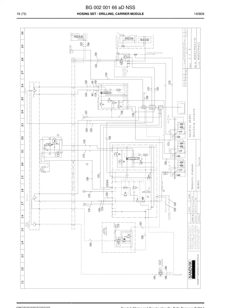 BG00200166a BG 002 001 66a Hosing Set - Sandvik Technical Drawing