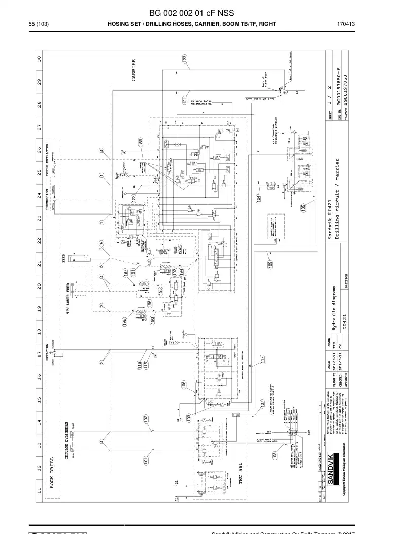 BG00200201c BG 002 002 01c Hosing Set - Sandvik Technical Drawing