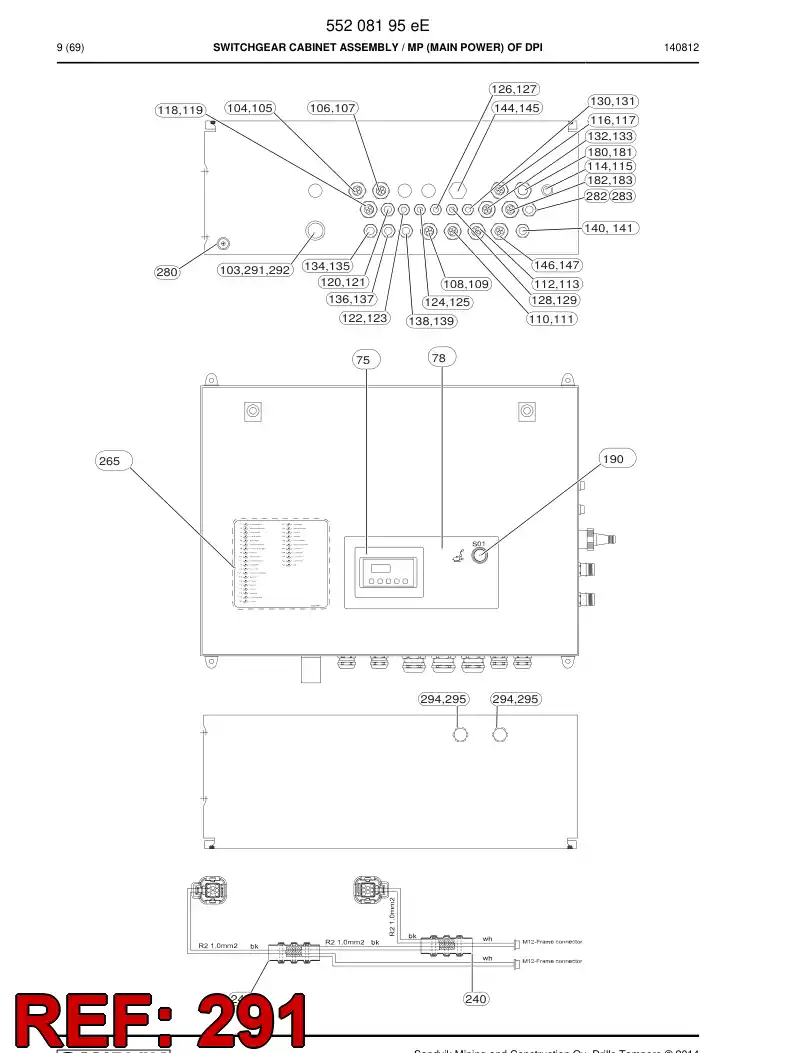 BG00200282a BG 002 002 82a Gland, Cable - Sandvik Technical Drawing