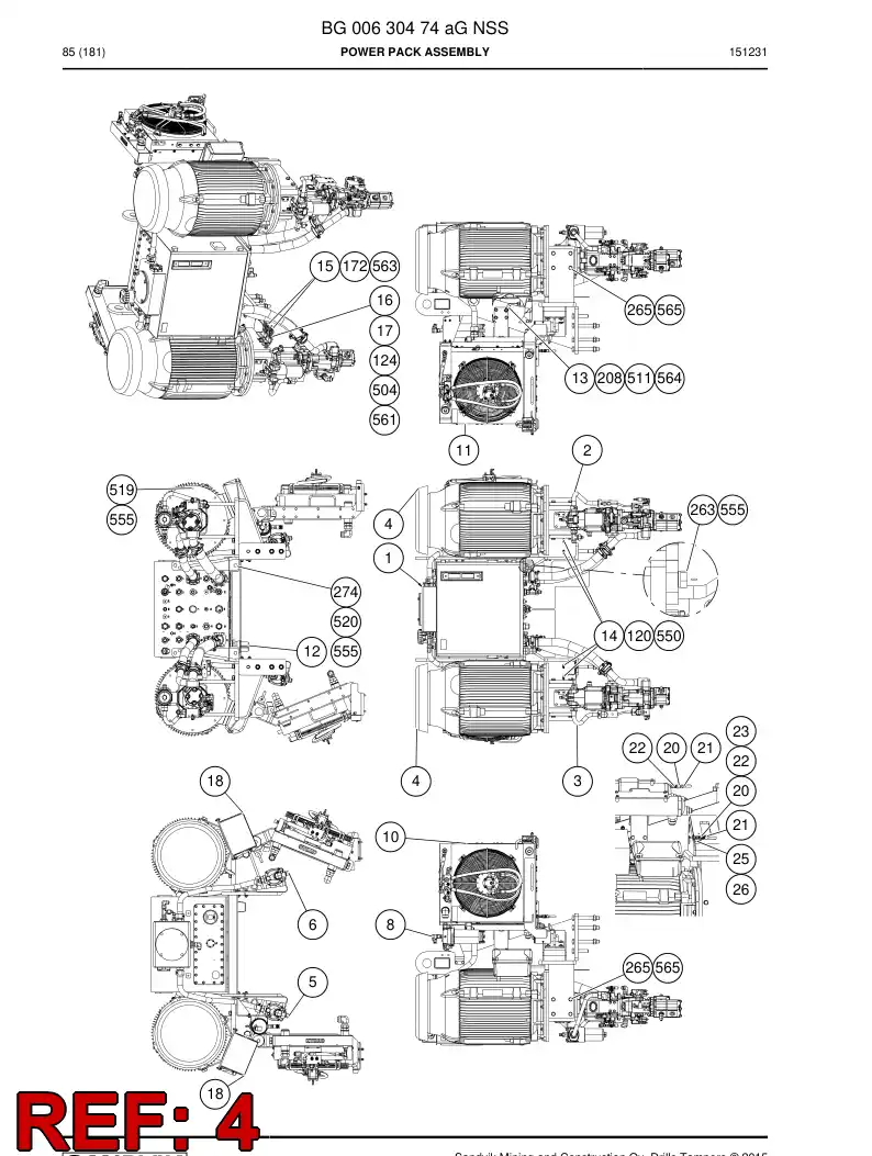 BG00200897b BG 002 008 97b Motor, Three Phase - Sandvik Technical Drawing
