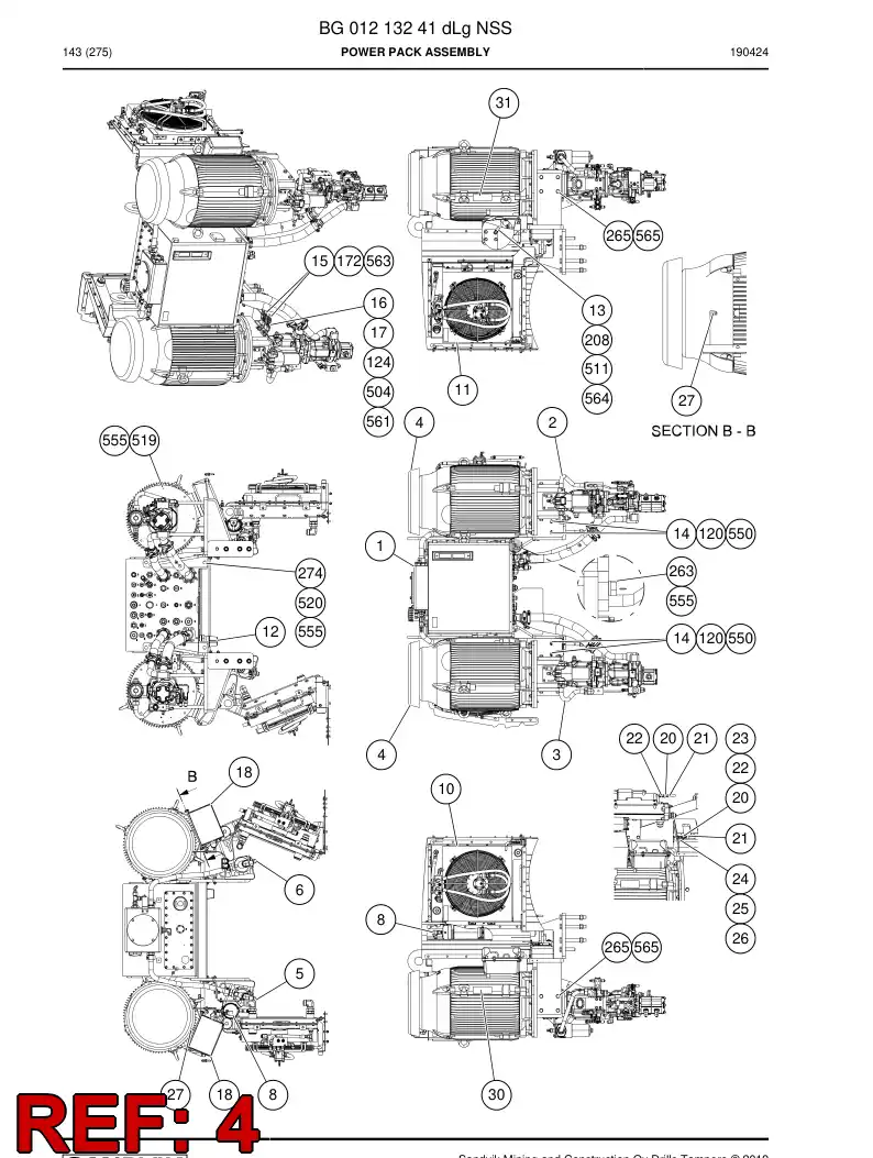 BG00200897c BG 002 008 97c Motor, Three Phase - Sandvik Technical Drawing