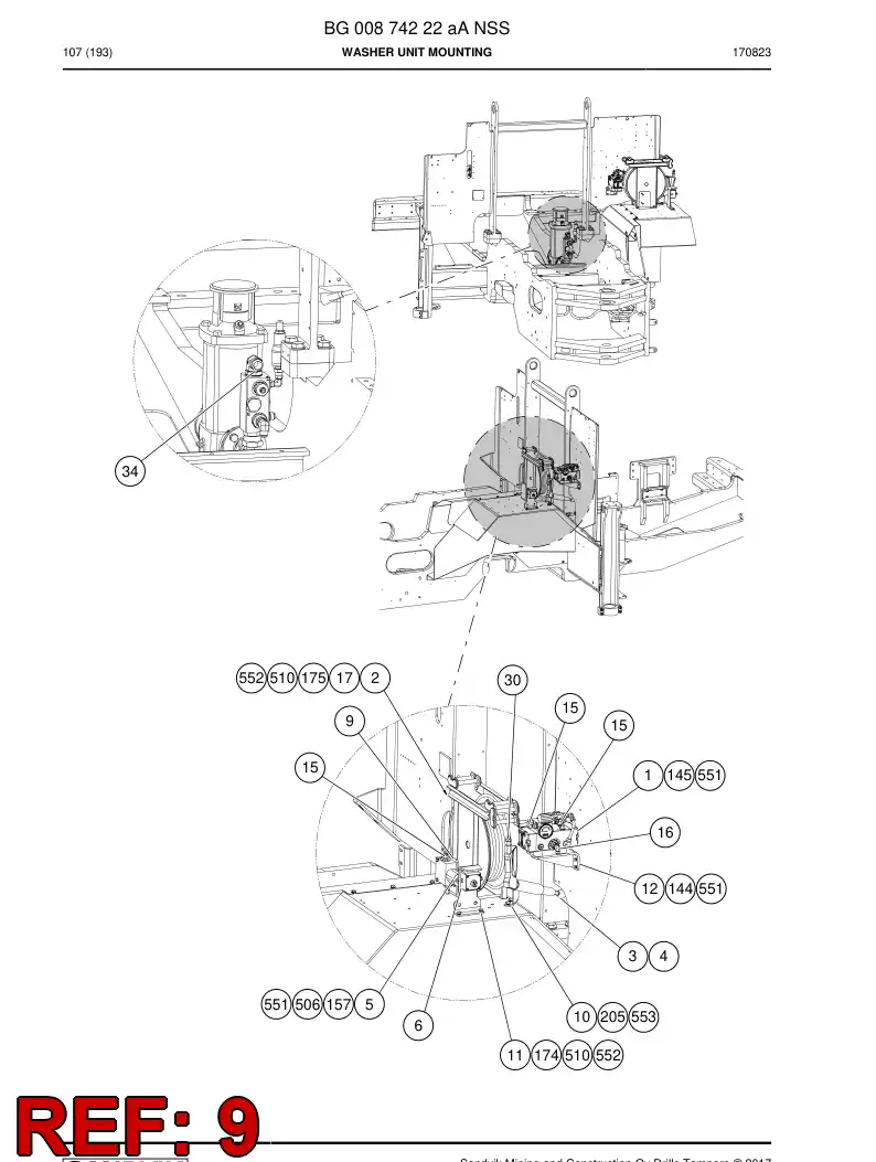BG00201132b BG 002 011 32b Plate, Mounting - Sandvik Technical Drawing