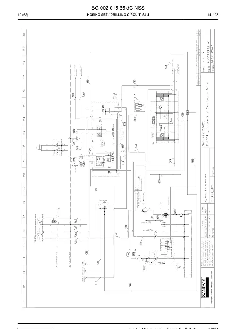 BG00201565d BG 002 015 65d Hosing Set - Sandvik Technical Drawing