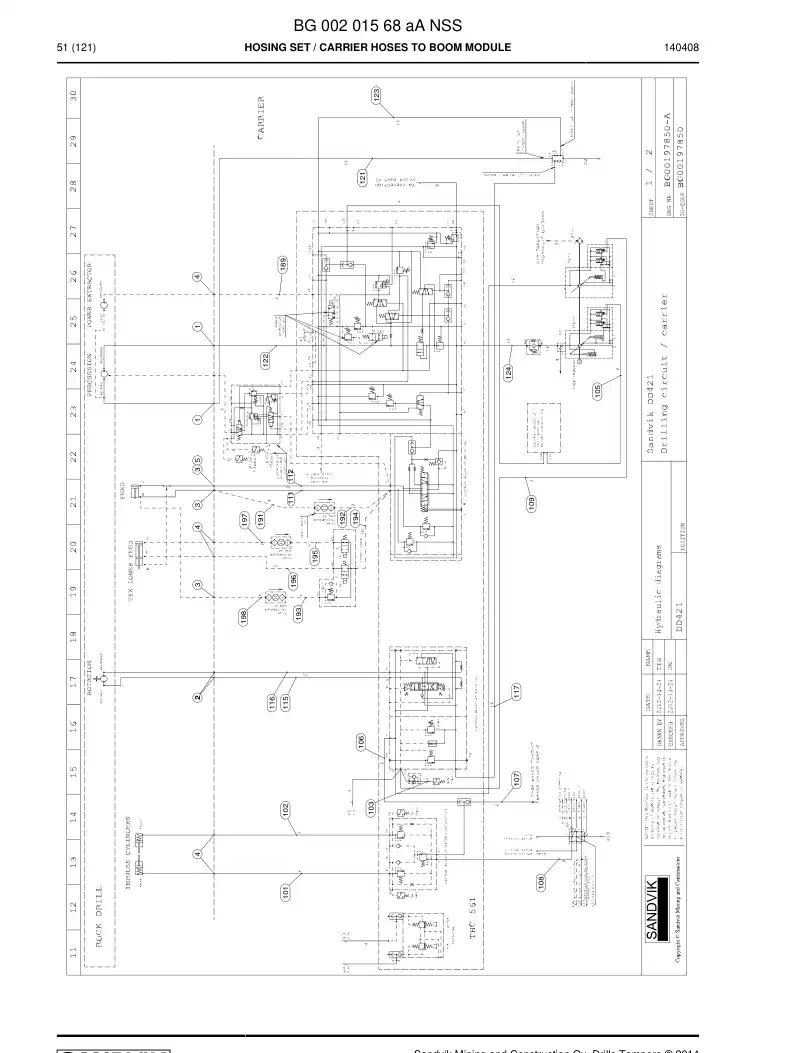 BG00201568a BG 002 015 68a Hosing Set - Sandvik Technical Drawing