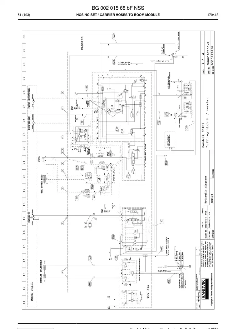 BG00201568b BG 002 015 68b Hosing Set - Sandvik Technical Drawing