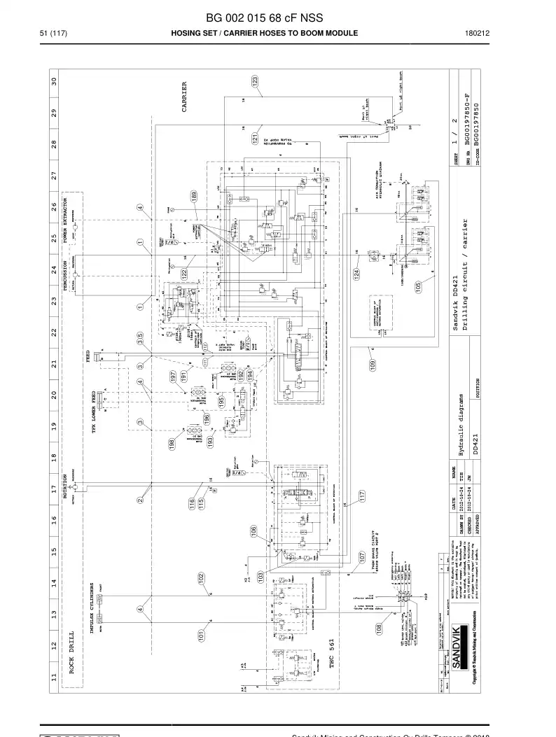BG00201568c BG 002 015 68c Hosing Set - Sandvik Technical Drawing