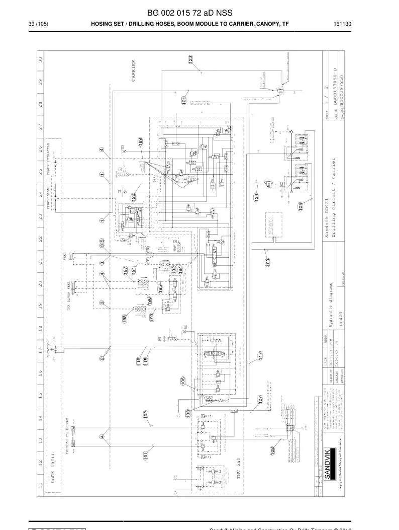 BG00201572a BG 002 015 72a Hosing Set - Sandvik Technical Drawing