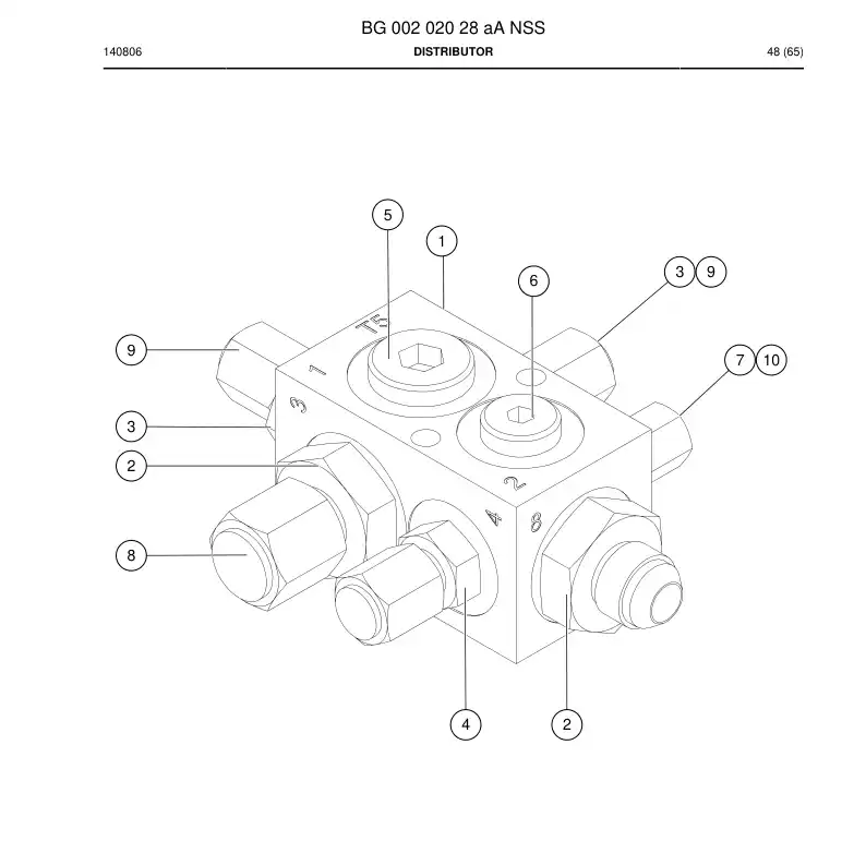 BG00202028a BG 002 020 28a Distributor - Sandvik Technical Drawing