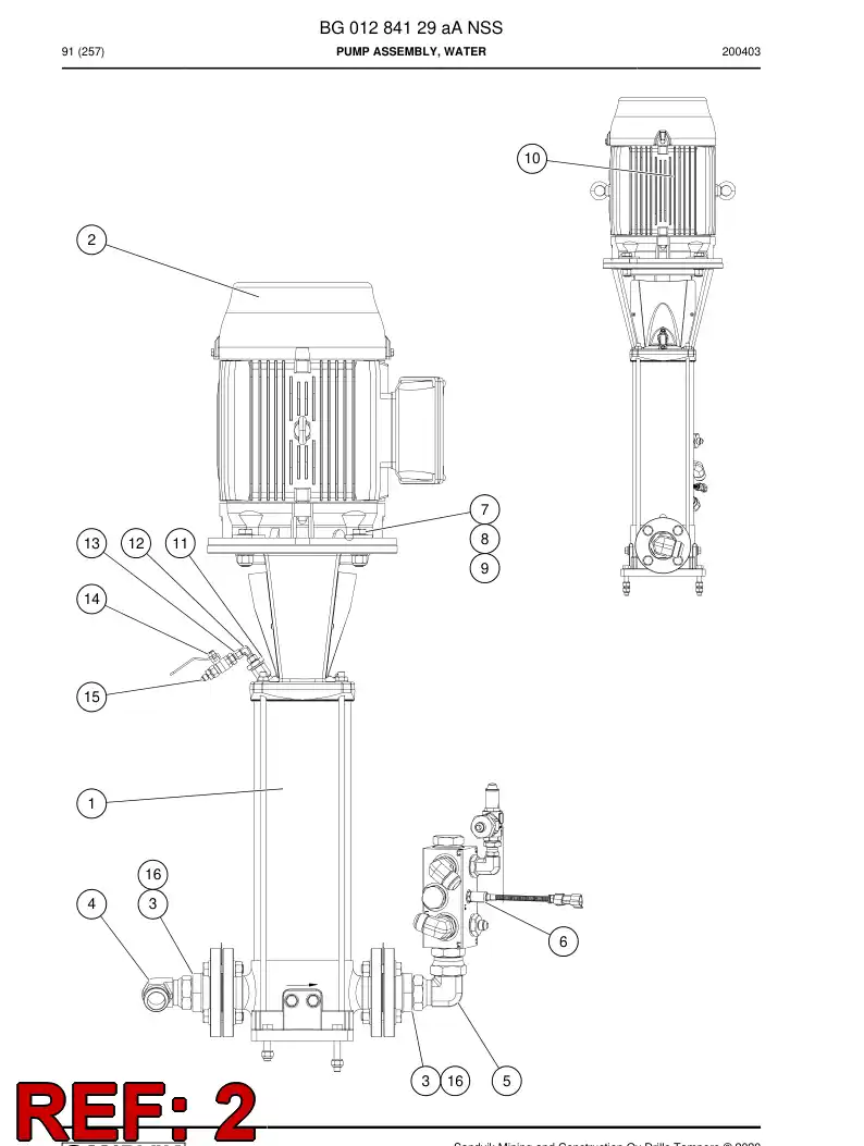 BG00202061f BG 002 020 61f Motor, Three Phase - Sandvik Technical Drawing