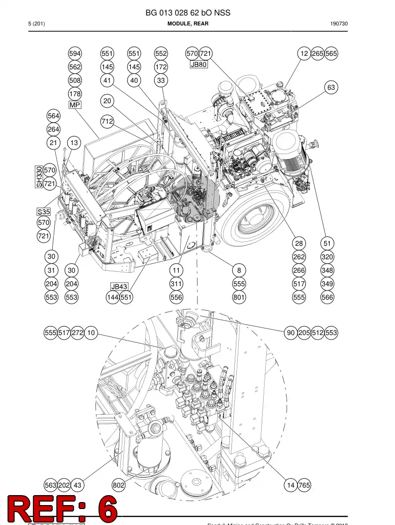 BG00202063e BG 002 020 63e Motor, Three Phase - Sandvik Technical Drawing