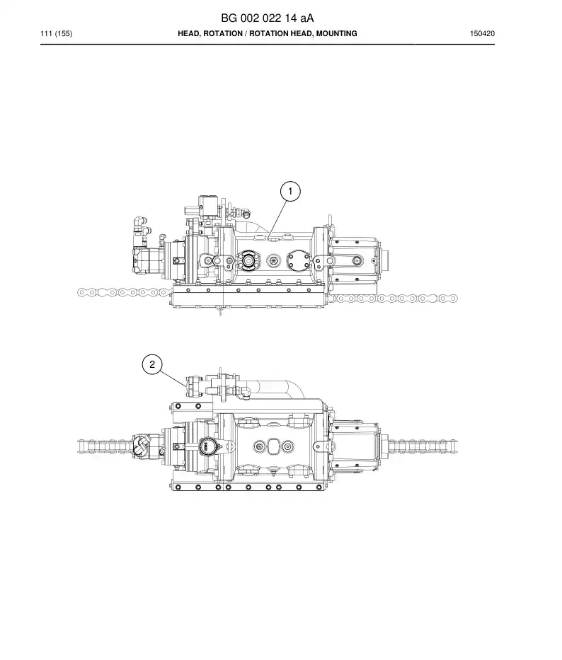 BG00202214a BG 002 022 14a Head, Rotation - Sandvik Technical Drawing