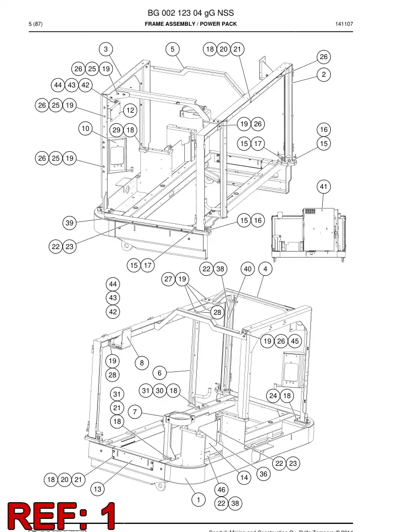 BG00202292a BG 002 022 92a Frame - Sandvik Technical Drawing