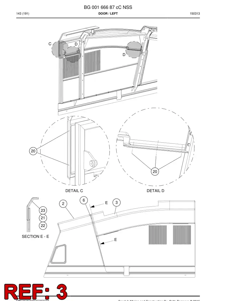 BG00202653a BG 002 026 53a Cover, Plastic - Sandvik Technical Drawing