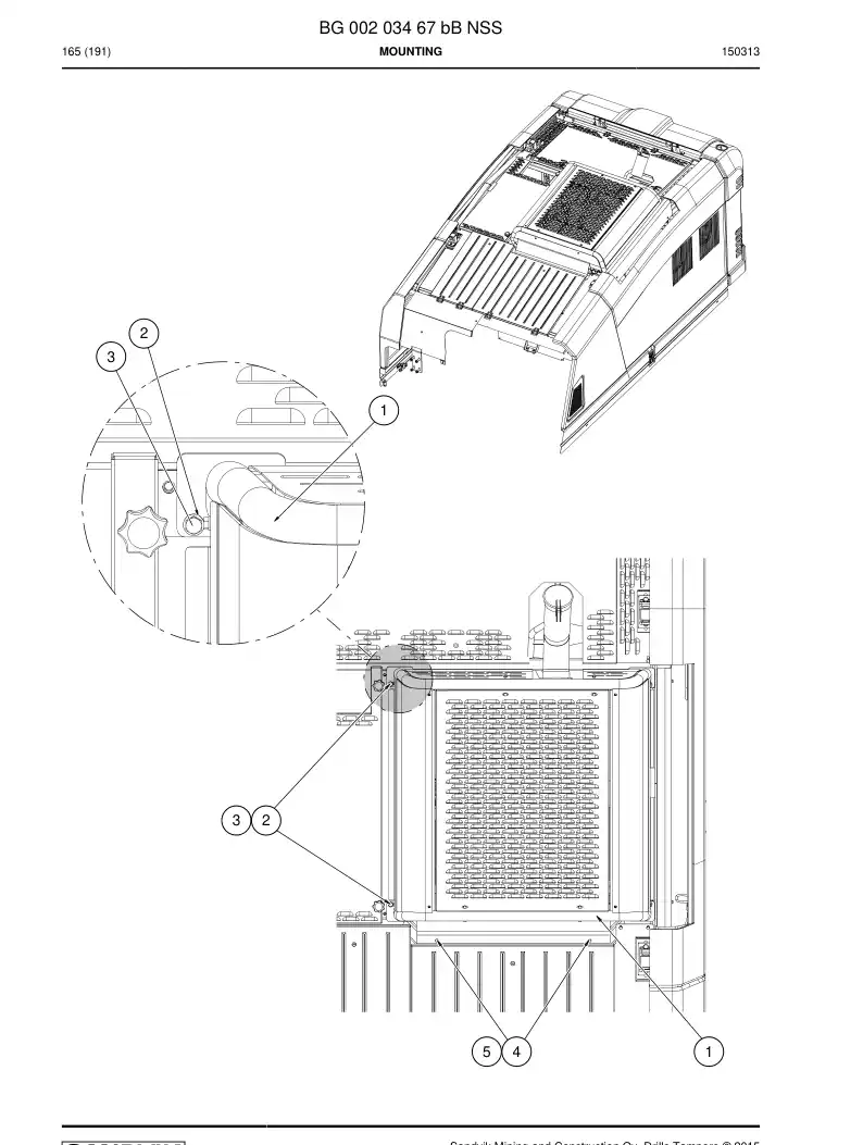 BG00203467b BG 002 034 67b Mounting - Sandvik Technical Drawing