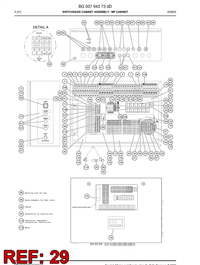 BG00203506b BG 002 035 06b Terminal Block, Multi-Level - Sandvik Technical Drawing