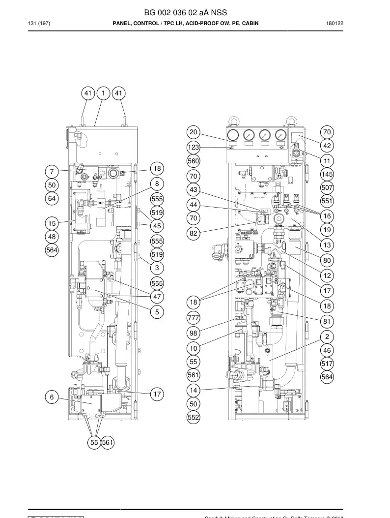 BG00203602a BG 002 036 02a PRING, CONTROL - Sandvik Technical Drawing