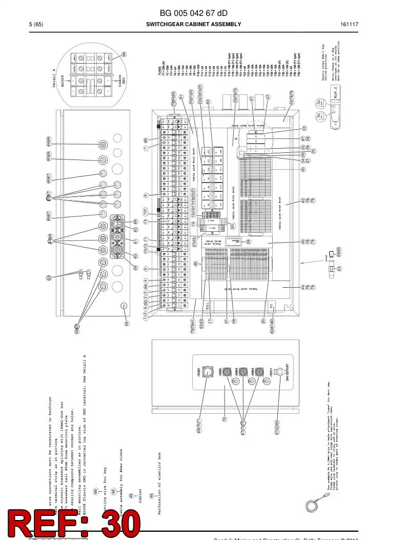 BG00203650a BG 002 036 50a Terminal Strip - Sandvik Technical Drawing