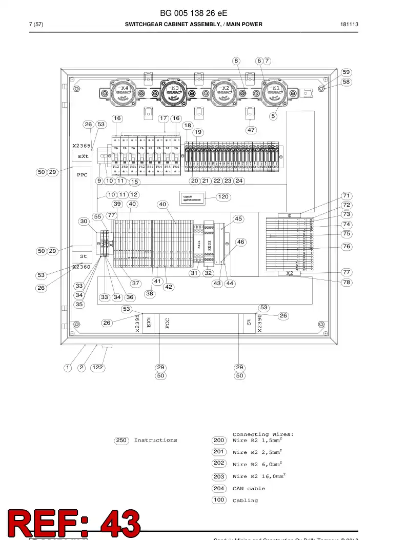 BG00203939a BG 002 039 39a Terminal Strip - Sandvik Technical Drawing