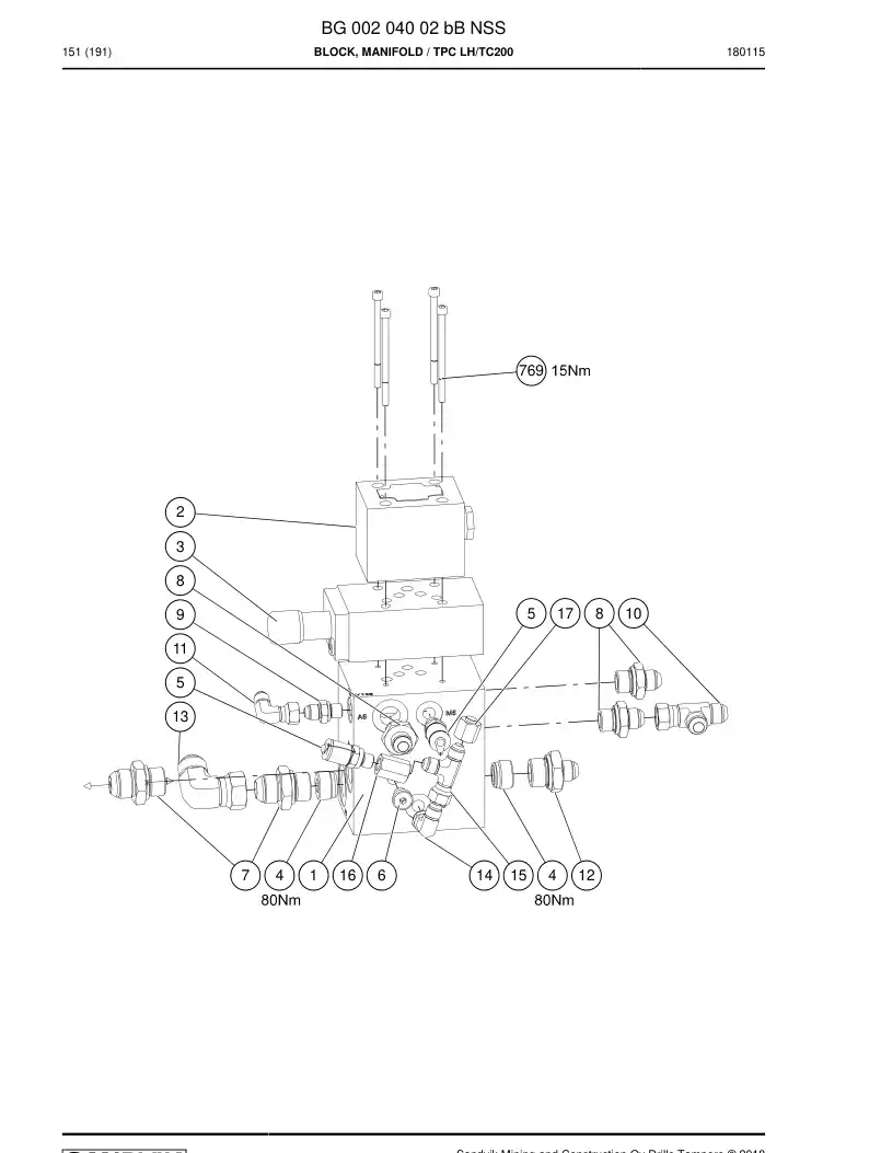 BG00204002b BG 002 040 02b BLOCO, COLETOR - Sandvik Technical Drawing