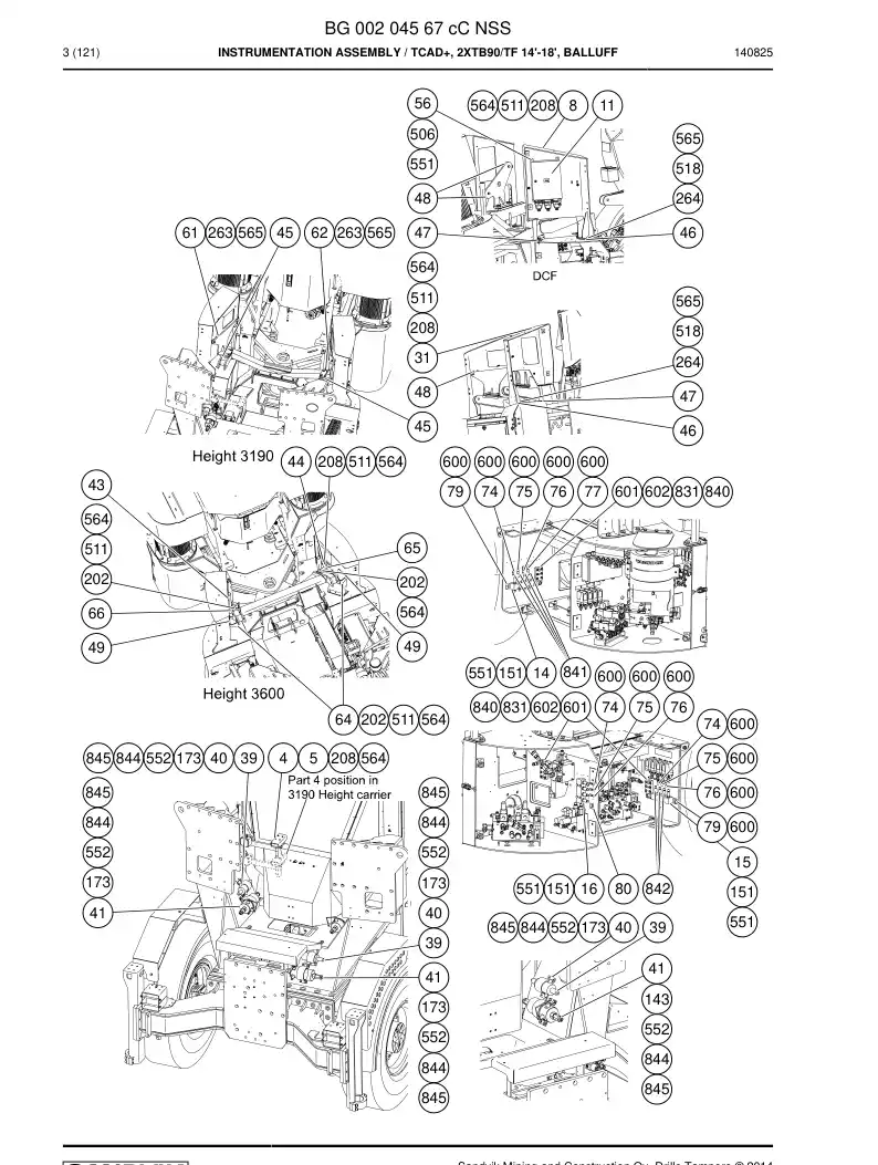 BG00204567c BG 002 045 67c Instrumentation Assembly - Sandvik Technical Drawing