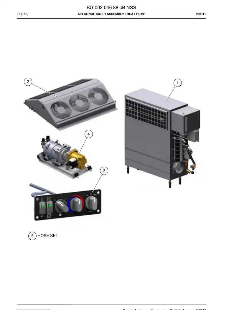 BG00204688c BG 002 046 88c Air Conditioner Assembly - Sandvik Technical Drawing