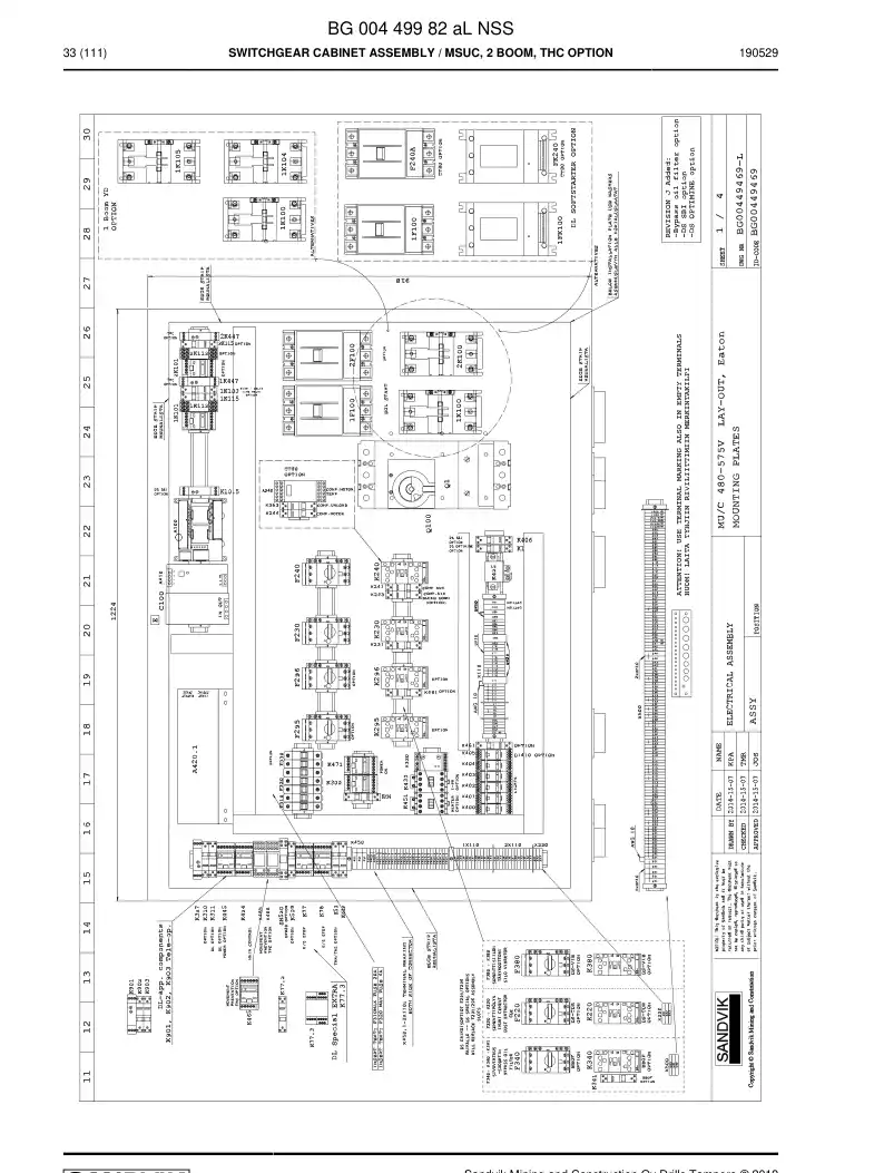 BG00205144c BG 002 051 44c Contactor - Sandvik Technical Drawing