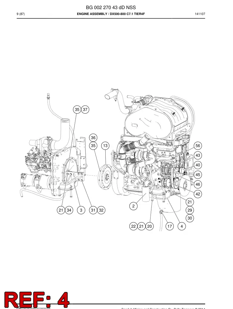 BG00205636a BG 002 056 36a Bracket - Sandvik Technical Drawing