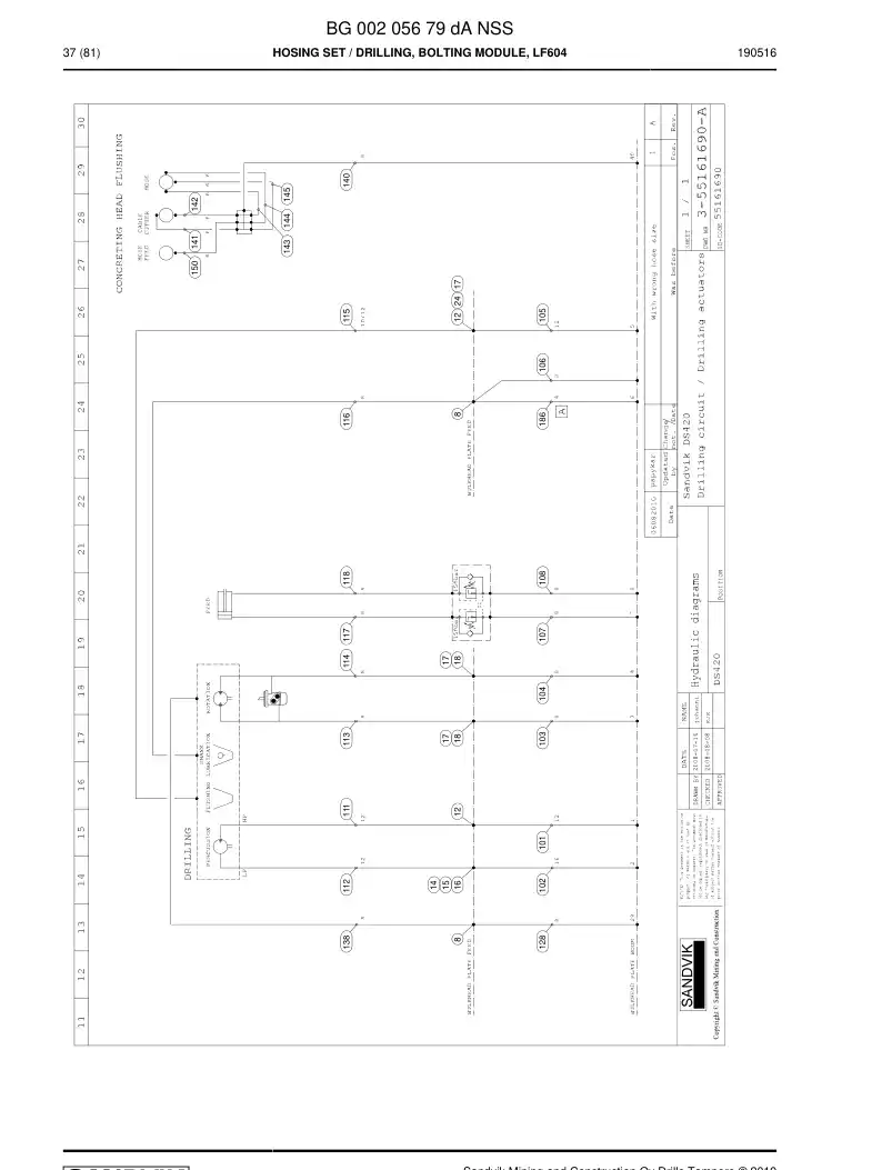 BG00205679d BG 002 056 79d Hosing Set - Sandvik Technical Drawing