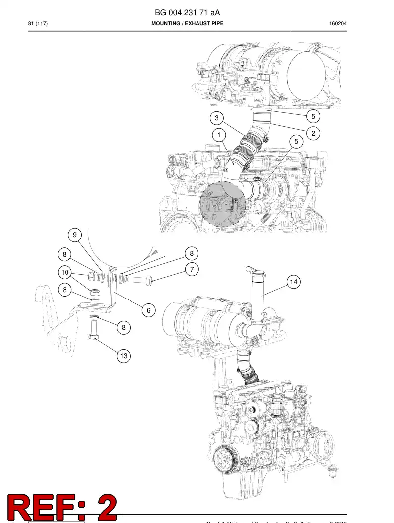 BG00205812a BG 002 058 12a Pipe Assembly - Sandvik Technical Drawing