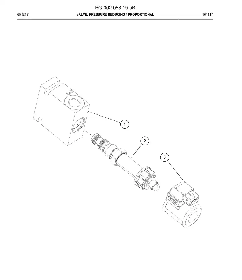BG00205826a BG 002 058 26a Valve, Pressure Reducing, Proportional - Sandvik Technical Drawing