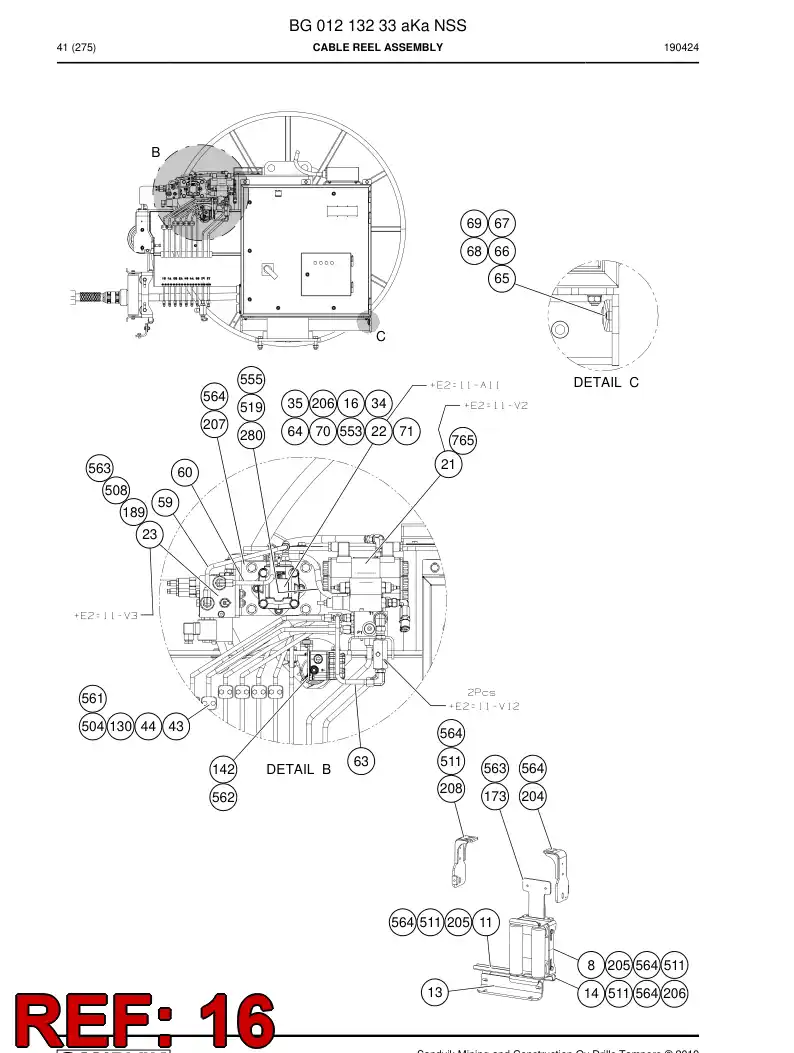 BG00206349d BG 002 063 49d Chain Pulley - Sandvik Technical Drawing